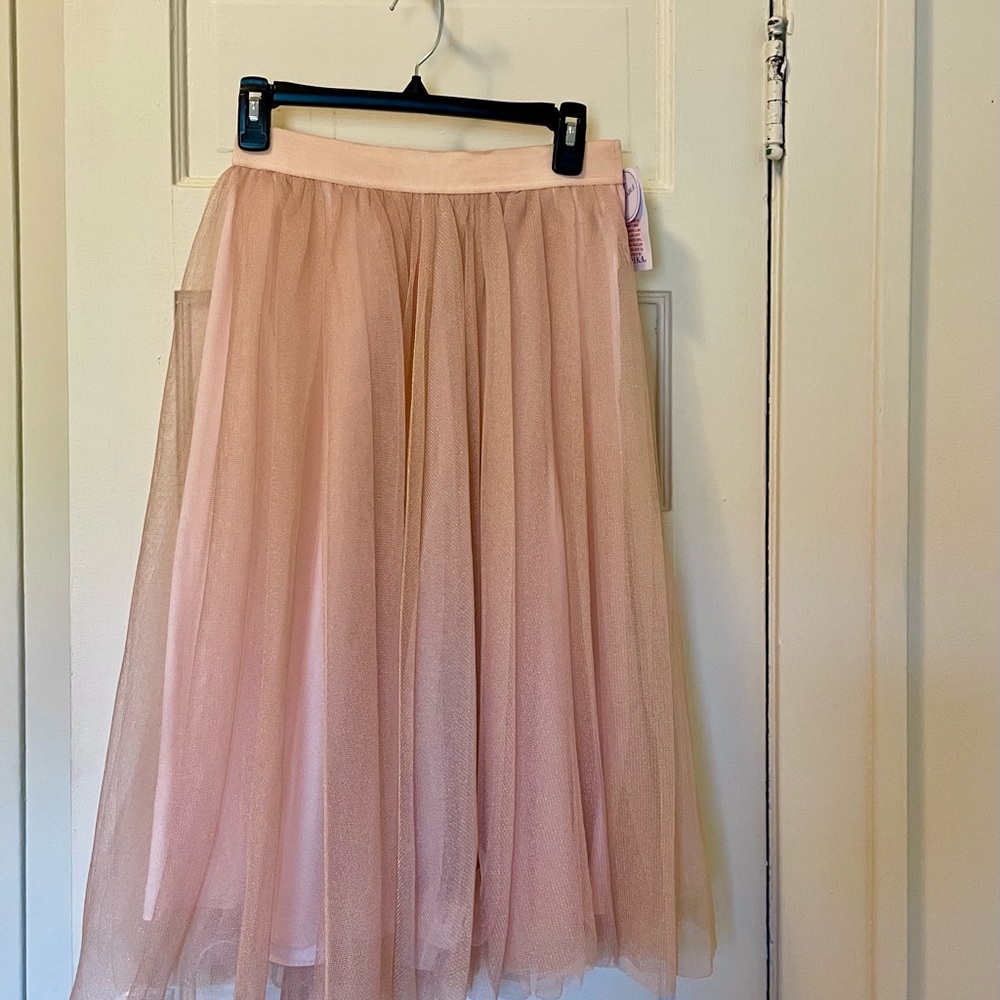 Blush Tulle Skirt with Zipper and Elastic NWT